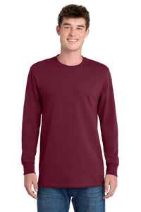 Port & Co Tall Long Sleeve Essential Tee - Cardinal