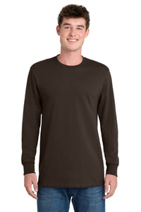 Port & Co Tall Long Sleeve Essential Tee - Dark Chocolate Brown