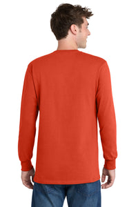 Port & Co Tall Long Sleeve Essential Tee - Orange Back