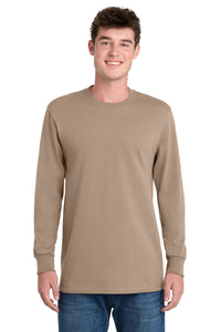Port & Co Tall Long Sleeve Essential Tee - Sand