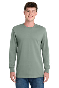 Port & Co Tall Long Sleeve Essential Tee - Stonewashed Green