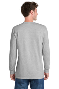 Port & Co Long Sleeve Essential Tee - Ash Back