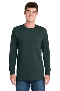 Port & Co Long Sleeve Essential Tee - Dark Green