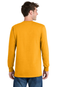 Port & Co Long Sleeve Essential Tee - Gold Back