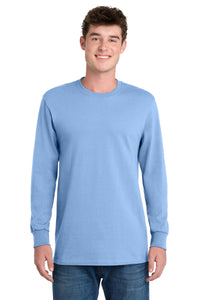 Port & Co Long Sleeve Essential Tee - Light Blue
