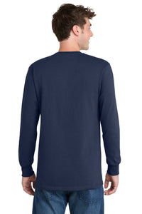 Port & Co Long Sleeve Essential Tee - Navy Back
