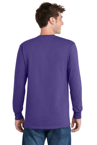 Port & Co Long Sleeve Essential Tee - Purple Back