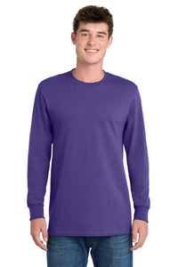 Port & Co Long Sleeve Essential Tee - Purple