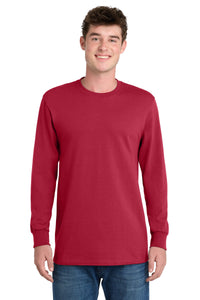 Port & Co Long Sleeve Essential Tee - Red