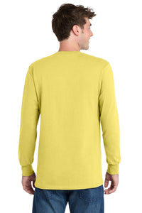 Port & Co Long Sleeve Essential Tee - Yellow Back