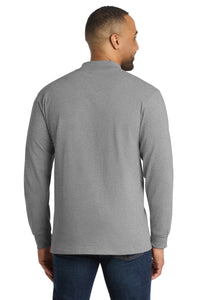 Port & Co Essential Mock Turtleneck - Athletic Heather Back