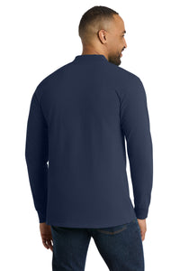 Port & Co Essential Mock Turtleneck - Navy Back