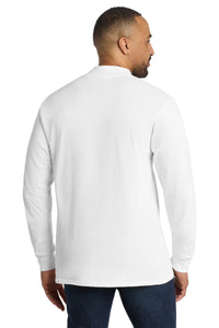 Port & Co Essential Mock Turtleneck - White Back