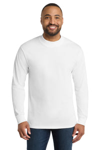 Port & Co Essential Mock Turtleneck - White