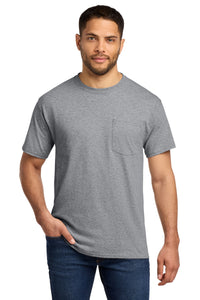 Port & Co Tall Essential Pocket Tee - Athletic Heather