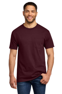 Port & Co Tall Essential Pocket Tee - Athletic Maroon