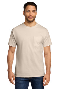Port & Co Tall Essential Pocket Tee - Natural