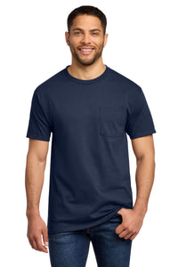 Port & Co Tall Essential Pocket Tee - Navy