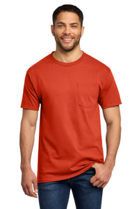 Port & Co Tall Essential Pocket Tee - Orange