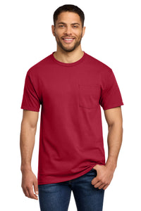 Port & Co Tall Essential Pocket Tee - Red