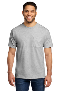 Port & Co Essential Pocket Tee - Ash
