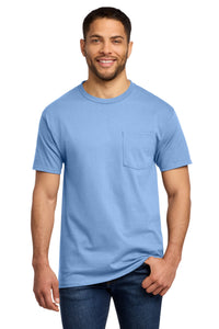 Port & Co Essential Pocket Tee - Light Blue