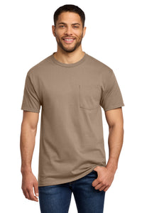 Port & Co Essential Pocket Tee - Sand