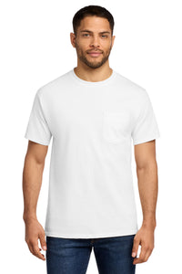 Port & Co Essential Pocket Tee - White