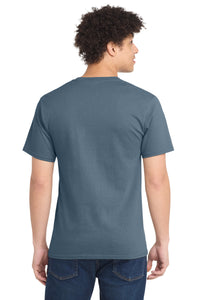 Port & Co Tall Essential Tee - Stonewashed Blue Back