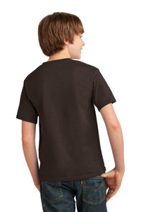Port & Co Youth Essential Tee - Dark Chocolate Brown Back