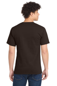 Port & Co Essential Tee - Dark Chocolate Brown Back