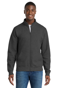Port & Co Core Fleece Cadet Full-Zip Sweatshirt PC78FZ - Dark Heather Grey