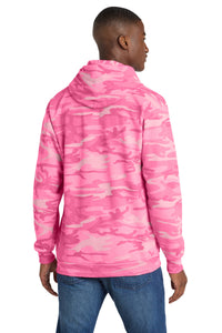 Port & Co Core Fleece Camo Pullover Hooded Sweatshirt - Pink Camo Back