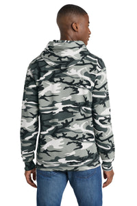 Port & Co Core Fleece Camo Pullover Hooded Sweatshirt - Winter Camo Back