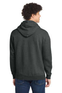 Port & Co Core Fleece Pullover Hooded Sweatshirt - Black Heather Back