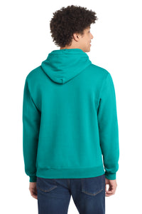 Port & Co Core Fleece Pullover Hooded Sweatshirt - Bright Aqua Back