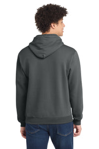 Port & Co Core Fleece Pullover Hooded Sweatshirt - Charcoal Back