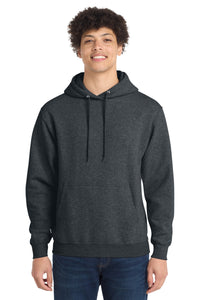 Port & Co Core Fleece Pullover Hooded Sweatshirt - Dark Heather Grey