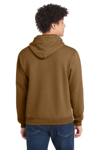 Port & Co Core Fleece Pullover Hooded Sweatshirt - Duck Brown Back