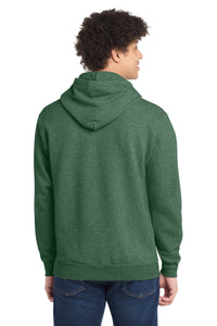 Port & Co Core Fleece Pullover Hooded Sweatshirt - Forest Green Heather Back