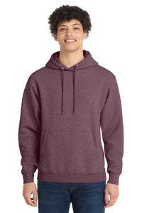 Port & Co Core Fleece Pullover Hooded Sweatshirt - Heather Athletic Maroon