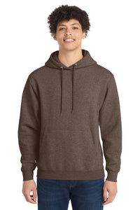 Port & Co Core Fleece Pullover Hooded Sweatshirt - Heather Dark Chocolate Brown