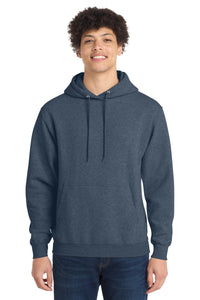 Port & Co Core Fleece Pullover Hooded Sweatshirt - Heather Navy