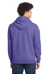 Port & Co Core Fleece Pullover Hooded Sweatshirt - Heather Purple Back