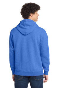 Port & Co Core Fleece Pullover Hooded Sweatshirt - Heather Royal Back
