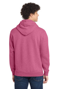 Port & Co Core Fleece Pullover Hooded Sweatshirt - Heather Sangria Back