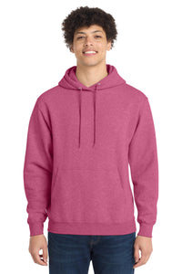 Port & Co Core Fleece Pullover Hooded Sweatshirt - Heather Sangria