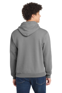 Port & Co Core Fleece Pullover Hooded Sweatshirt - Medium Grey Back