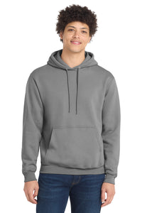 Port & Co Core Fleece Pullover Hooded Sweatshirt - Medium Grey