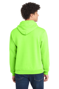 Port & Co Core Fleece Pullover Hooded Sweatshirt - Neon Green Back